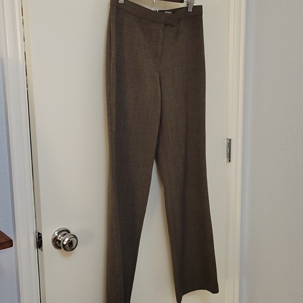 SAG HARBOR 1990s Brown Plaid Midrise Poplin Flat Front Dress Pants - Picture 2 of 12